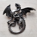 Nordischer Drache Anhänger silberfarben – Großer mythologischer Schmuck aus Zamak