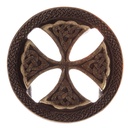 Keltische Gürtelschnalle Keltenkreuz altmessing – Schließe 70 mm für 40 mm Riemen