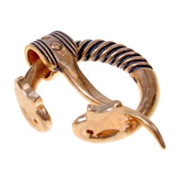 [07 Fi Litu-b] Baltische Ringfibel mit Tierköpfen (Bronze)