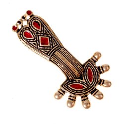 [07 Fi Bue-Kent-b] Bügelfibel mit Glaseinlagen aus Kent (Bronze)