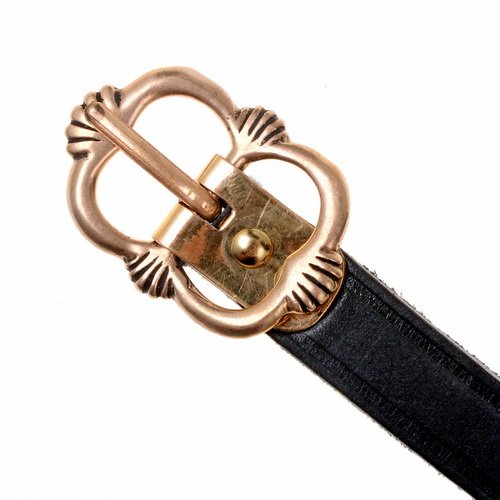 [10 MA-15 Sals] Mittelaltergürtel mit Bronze Schnalle "Salisbury" 1,5 cm Ledergürtel Spätmittelalterlicher Gürtel (braun)