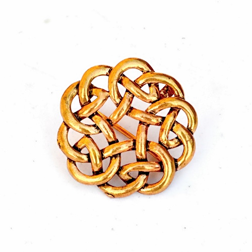 [07 Br 1 Kelt-Kn-b] Keltische Brosche mit Knotenflechtwerk (Bronze)