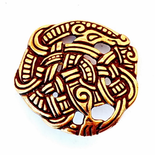 Scheibenfibel aus Skandinavien Urnesstil Bronzel