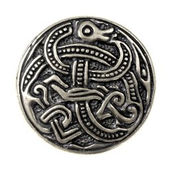 Wikinger-Zierniete Jelling / L – Tierstil-Beschlag nach einer Scheibenfibel des 10. Jahrhunderts