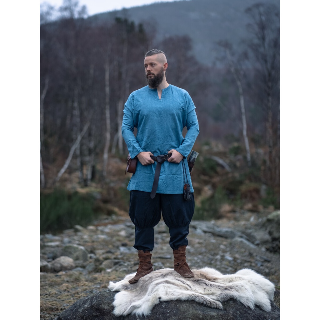 [3564s.gr.s] Wikinger Hose Rushose "Kjell" Schwarz (S)