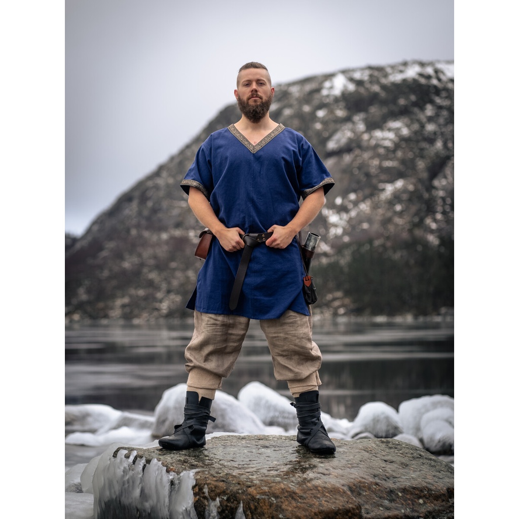 [9976bl.gr.s] Wikinger Tunika kurzam "Loki" Blau (S)