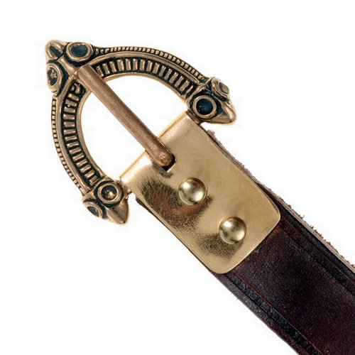 [10 Wik-2 Angel.le.br.gr.ex.mi.ne] Wikingergürtel "Angelsachsen" - 2 cm (extra groß, braun, Nein)