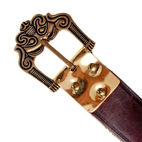 [10 Wik-3 Smol.le.br.gr.no.mi.ne] Wikingergürtel "Smolensk" - 3 cm (normal, braun, Nein)