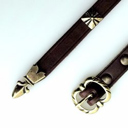 Mittelalter-Gürtel 1,5 cm / Ende + Nieten