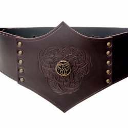 [10 D-Mieder - Knot.fa.br.gr.no] Miedergürtel "Morgaine" - Knoten (braun, normal)