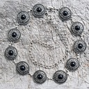 NITRAM, Kettengürtel, silberfarben, schwarze Perle