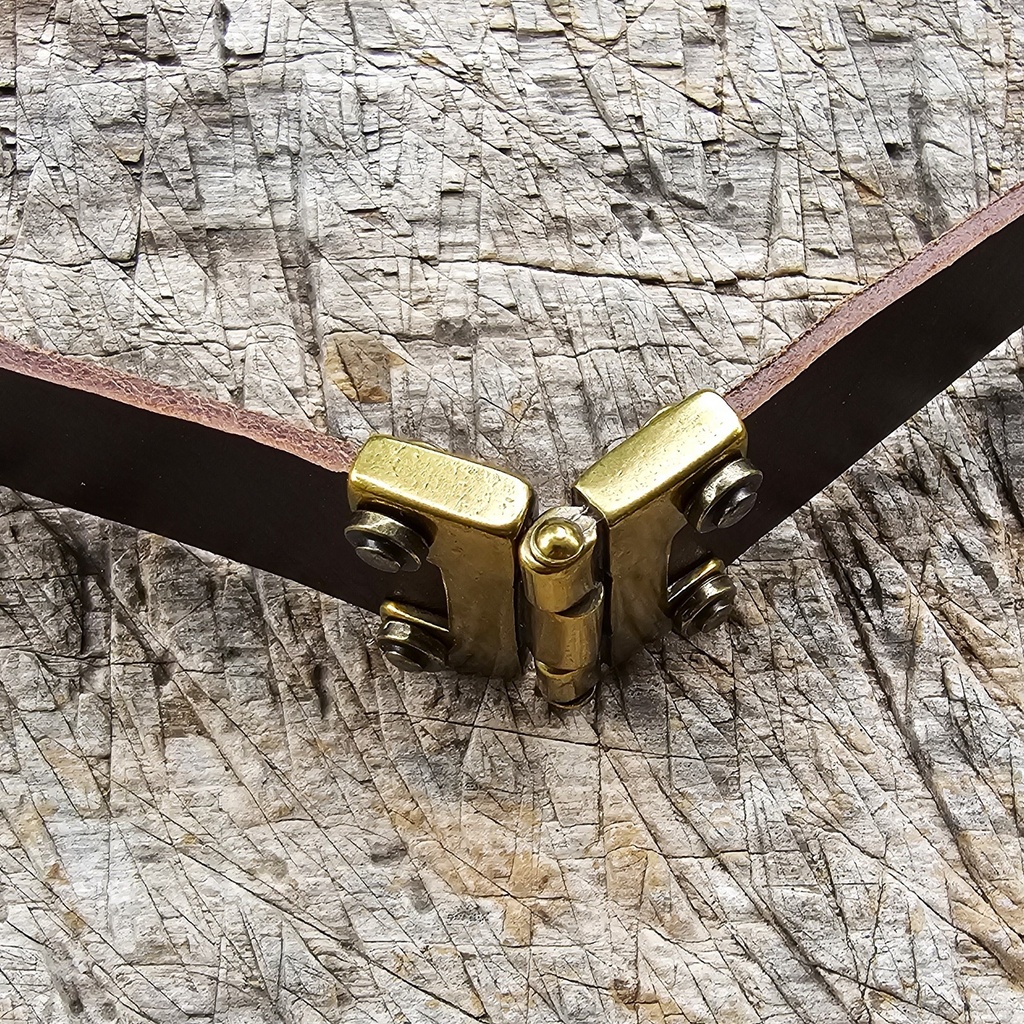 Gürtelteiler, Scharnier, Fb:messing, für 4cm breite Gürtel