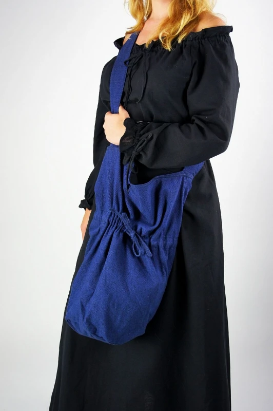 [9090bl] Umhängetasche "Leti" in Blau – Praktisches Accessoire für Mittelalter und LARP