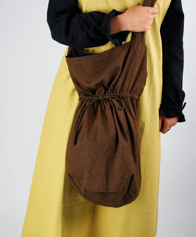 [9090b] Umhängetasche "Leti" in Braun – Zeitloses Accessoire für Mittelalter und LARP