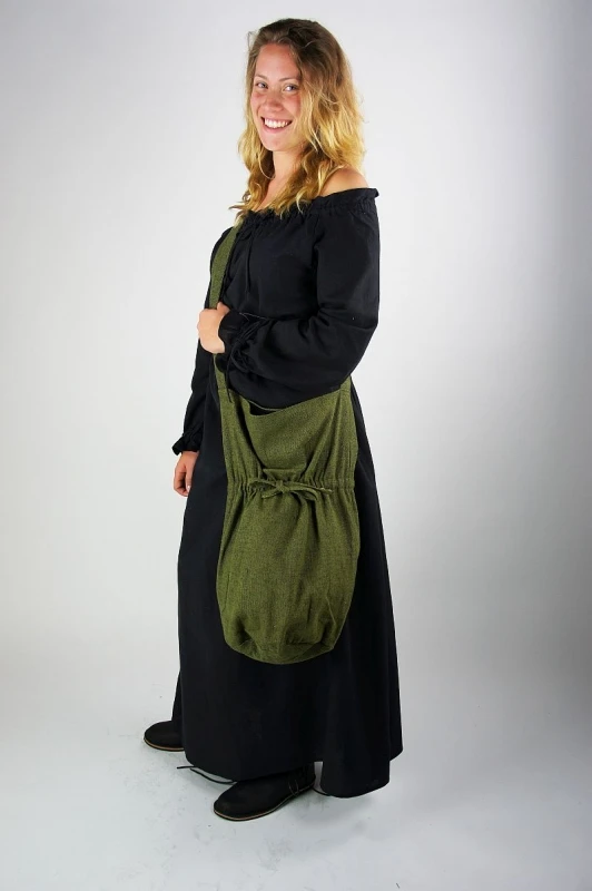 [9090g] Umhängetasche "Leti" in Grün – Praktisches Accessoire für Mittelalter und LARP