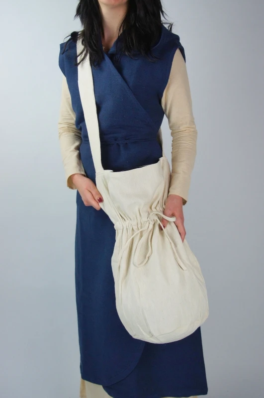 [9090n] Umhängetasche "Leti" in Beige – Stilvolles Accessoire für Mittelalter und LARP)