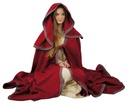 Umhang mit großer Kapuze 'Theresa' in Rot – Mystischer Begleiter für Mittelalter und LARP