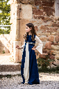 Mädchenkleid "Piccola Donna" in Blau-Natur – Eleganz für junge Mittelalterliebhaberinnen